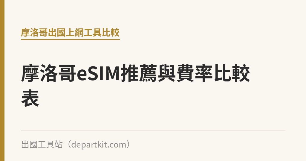 摩洛哥eSIM推薦與費率比較表｜出國工具站